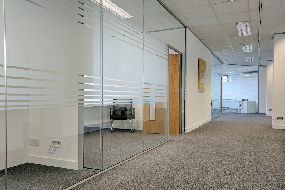 Glass Partition Installation Example 10